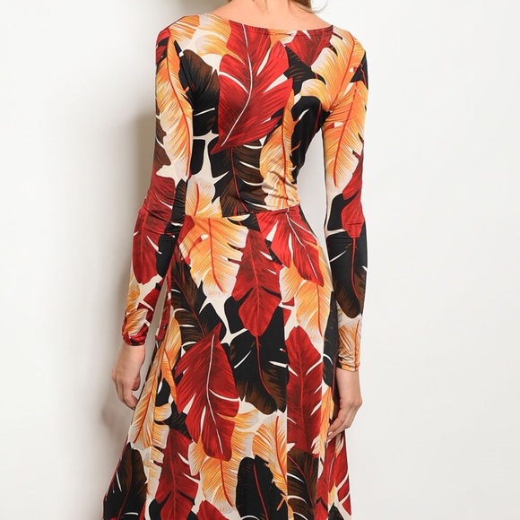 stunning Burgundy Long-sleeve Maxi Dress@LAST ONE - Picture 2 of 4